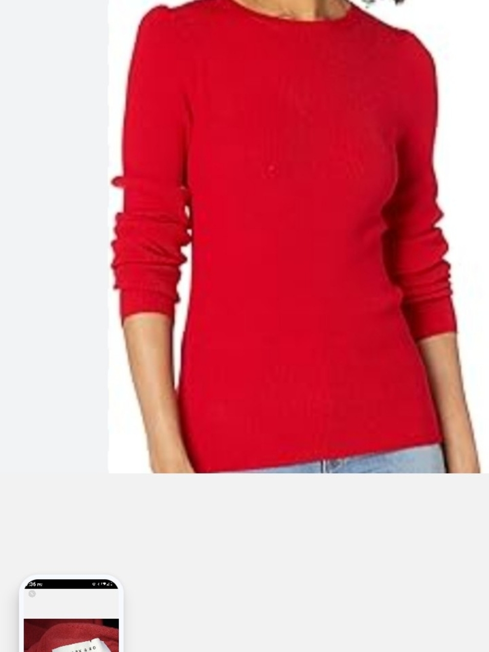 Lark & Ro Red Crewneck Sweater